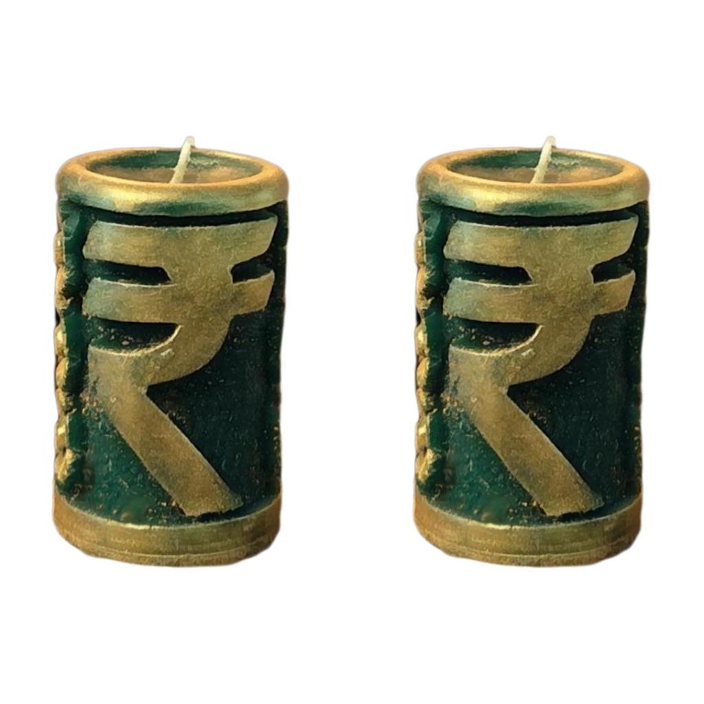 Rupee Candle Hecate Jyotish Mystic Mall Decorative Soy Blend Wax Candle