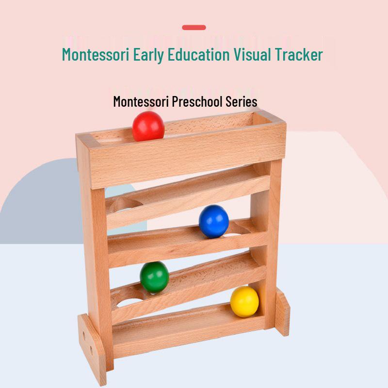 Montessori Wooden Drawer Box Early Education Textile Drum Pressure Ball and Puzzle Toys for Kindergarten