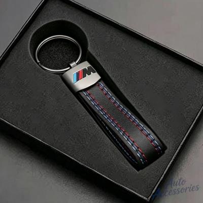 High Grade Leather Keychain With Car Logo Key Ring Car Sticker For M Power Performance M3 M5 X1 X3 X5 X6 E46 E39 E36 E60 E90 Ir2