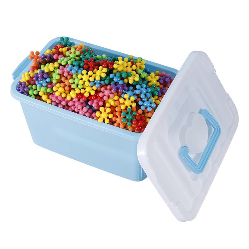 Plum Blossom Rotating Snowflake Building Blocks: 3D Interlocking Educational Toys for Kindergarten