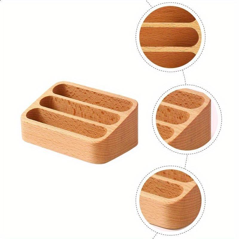 Wood Desktop Business Card Display Stand Θήκη υπομνημάτων Κουτί αποθήκευσης Ξύλινη οργάνωση καρτών για γραφείο