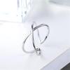 Neue Einfache Kreuz Persönlichkeit 925 Sterling Silber Schmuck Mode Drehen Unregelmäßige Geometrische Frauen Geschenk Öffnung Ringe SR419