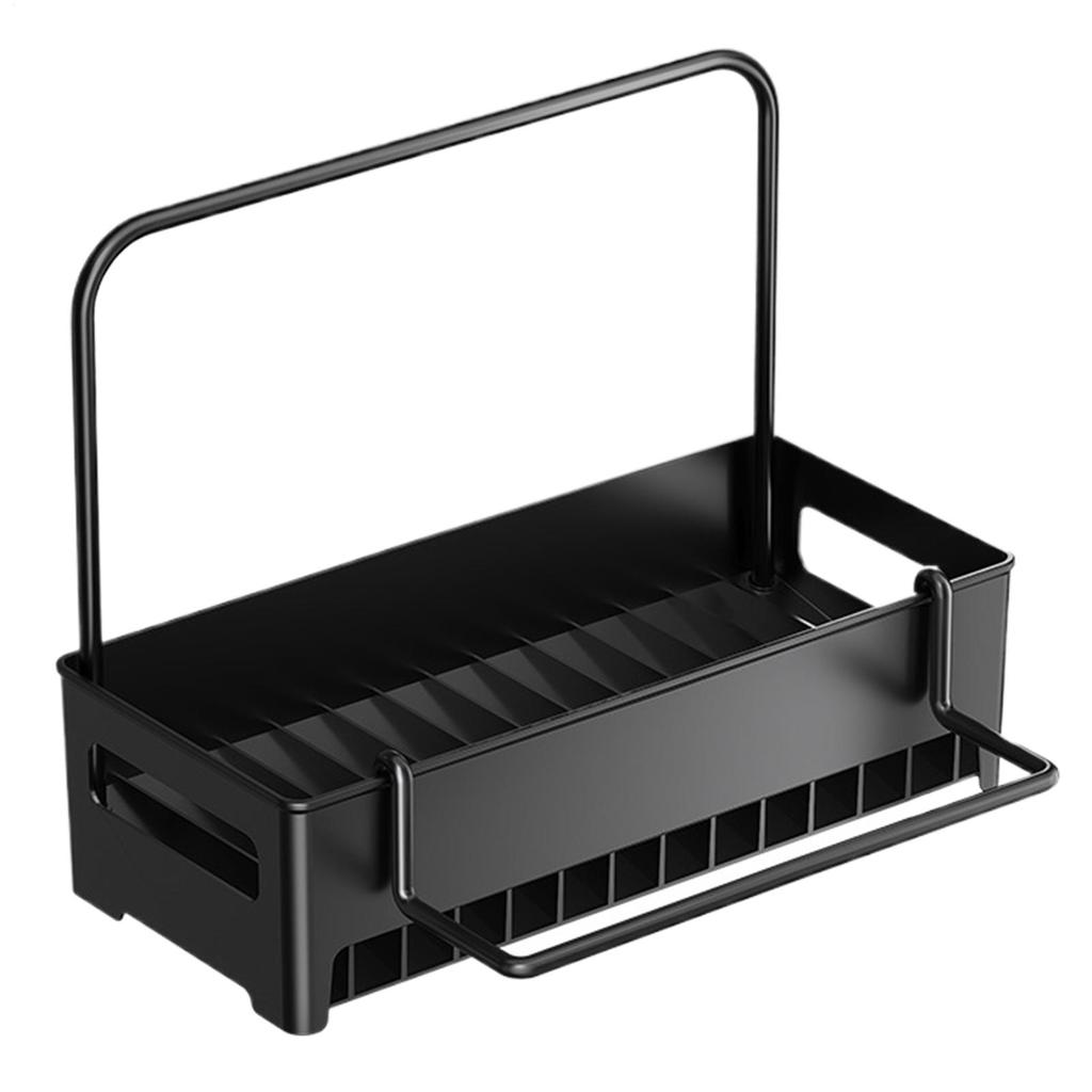 Multi-Functional Kitchen Sink Drain Rack Organizer Detachable Tray for Sponge, Dishcloths & Cleaning Brushes Storage