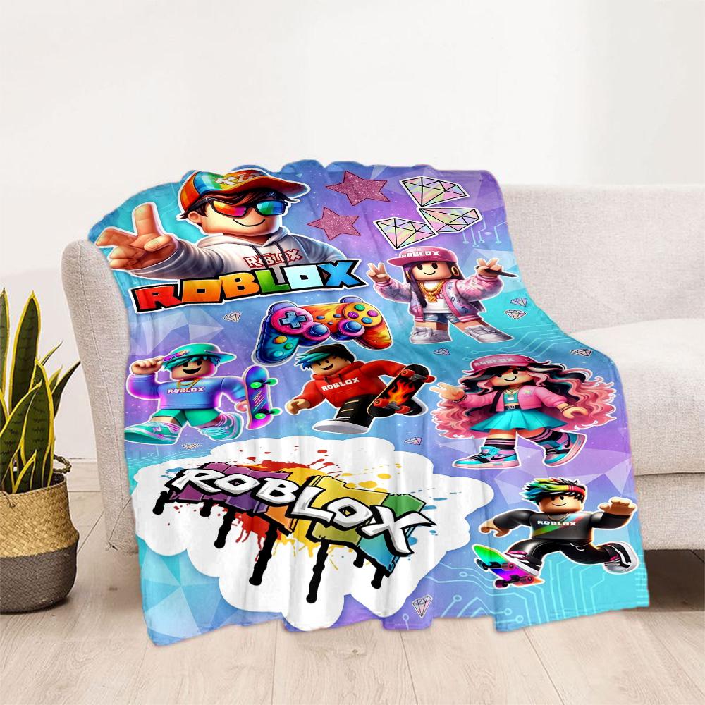 Roblox 234 Blanket Soft Warm Cozy Suitable for Bed Picnics Office Four Seasons Universal Playful Design Unique Gift for Family and Friends Camping