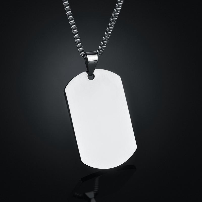 Atoztide Customized Stainless Steel Army Dog Tags Pendant Necklace Personalized Name Photo Square Necklace Christmas Gift