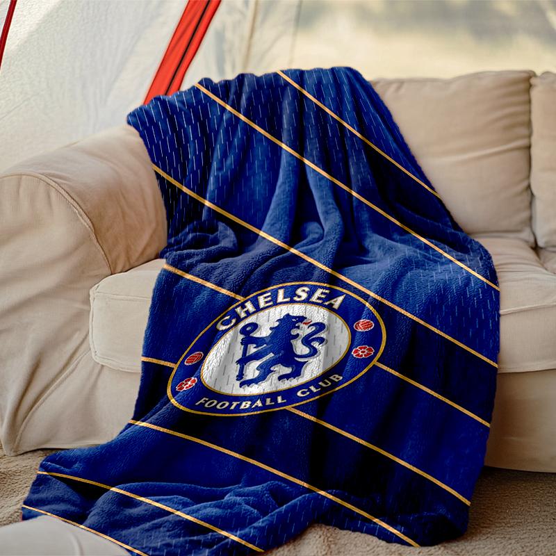 1 Couverture Chelsea FC Facile d'Entretien, Parfaite pour le Canapé, le Lit, la Maison, le Voyage et Plus, Couverture Imprimée Chaude et Durable