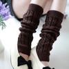 Winter Leg Warmers Twist Knit Knitted Long Boot Socks Solid Crochet Foot Cover
