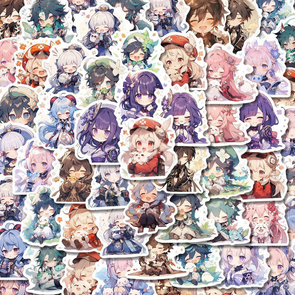 Стикеры Геншин Импакт Genshin Impact стикерпак наклейки набор наклейок 100 шт
