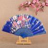 1Pc Flower Pattern Elegant & Luxurious Folding Fan Vintage Dance Fan Fashion Chinese Style Hand Held Stamping Design