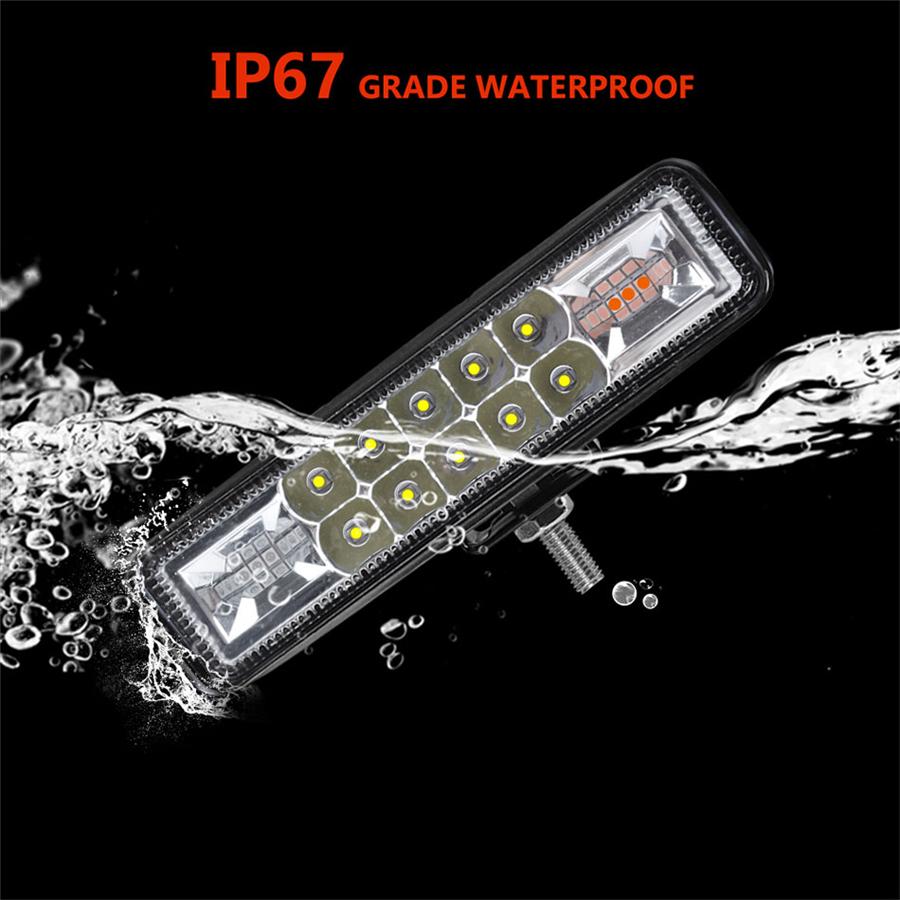 Pair 48W 4800Lm Car Motorcycle Led Working Lights Fog Warning Flash Strobe Lamps