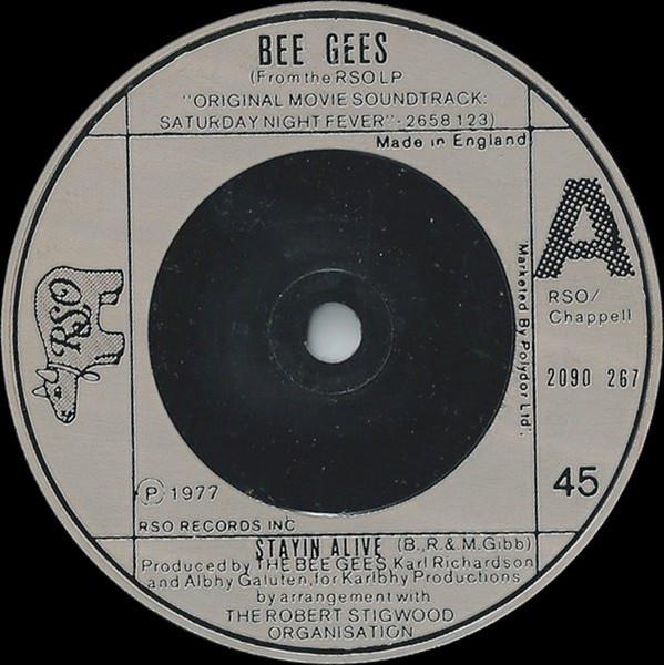 

7inch Record BEE GEES - Stayin Alive 2090267 RSO 1977 UK Soul/Funk Used