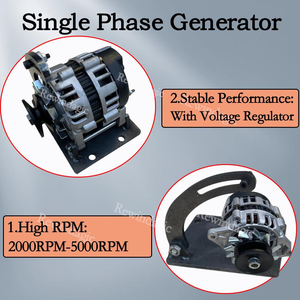 Alternador de Imán Permanente Dinamo de Cobre Puro 220V 240V Monofásico 5KW 4KW 3KW 2KW 2000RPM-5000RPM Generador para Uso en Carga Doméstica