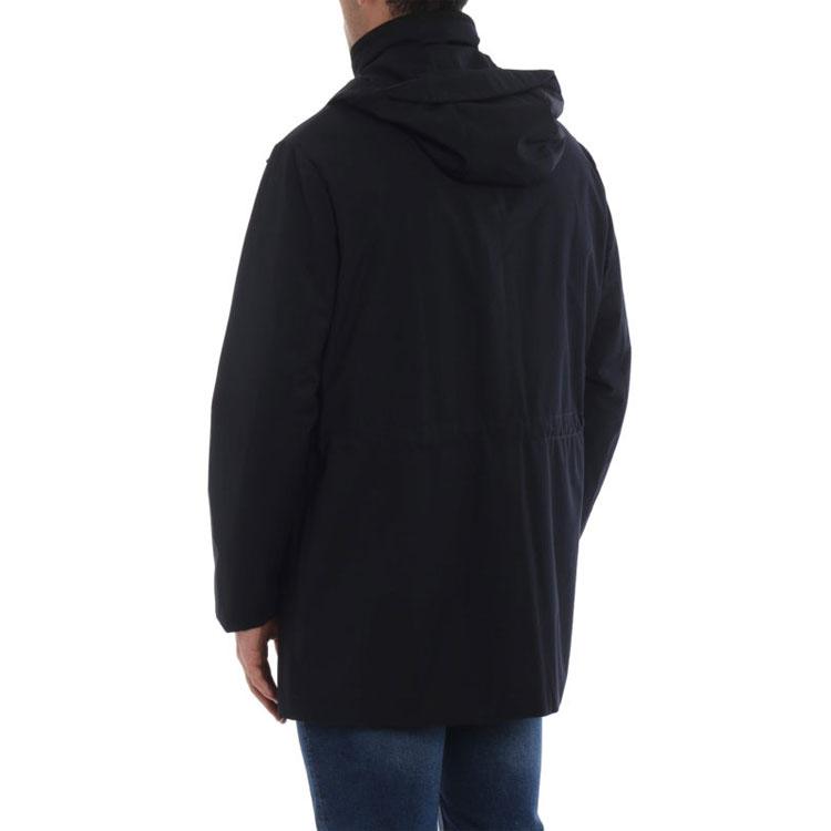 EMPORIO ARMANI Coats Men's Blue Hooded Moderate Straight Fit 6Z1L72-1NWGZ-0948