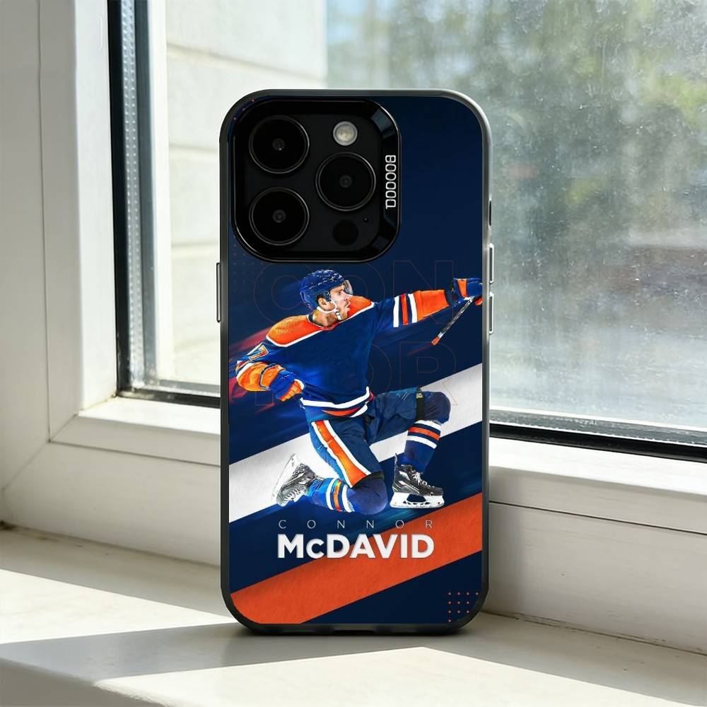 

Hockey Player Connor McDavid Phone Case For iPhone 17,16,15,14,13,12,11 Plus,Pro Max,XS,Colorful Silver Phone case Funda Cover iPhone14Pro