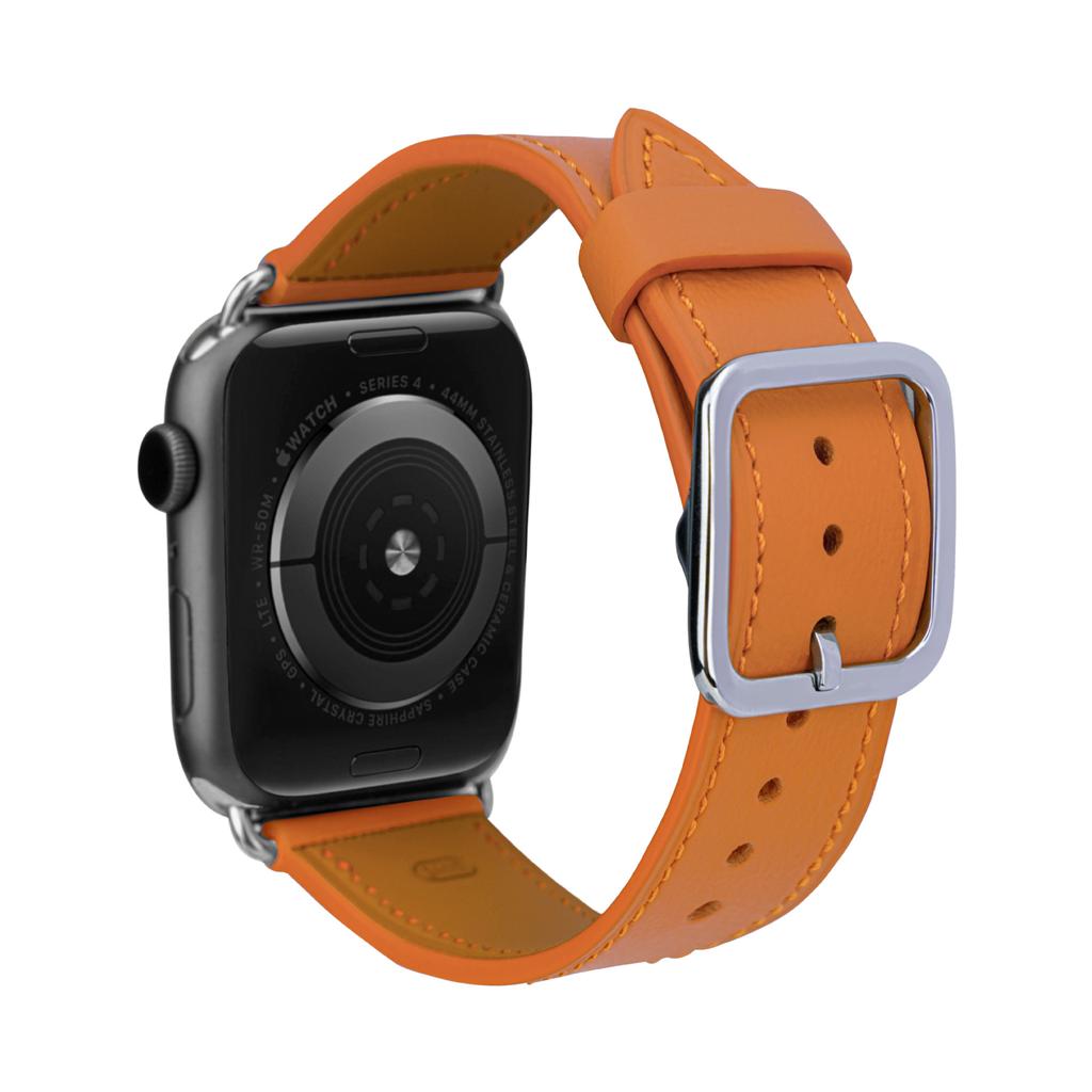 Simple First Layer Calfskin Ultra Leather Watch Strap 49mm Replacement for Apple Watch Ultra All Series Premium Wristband Accessory
