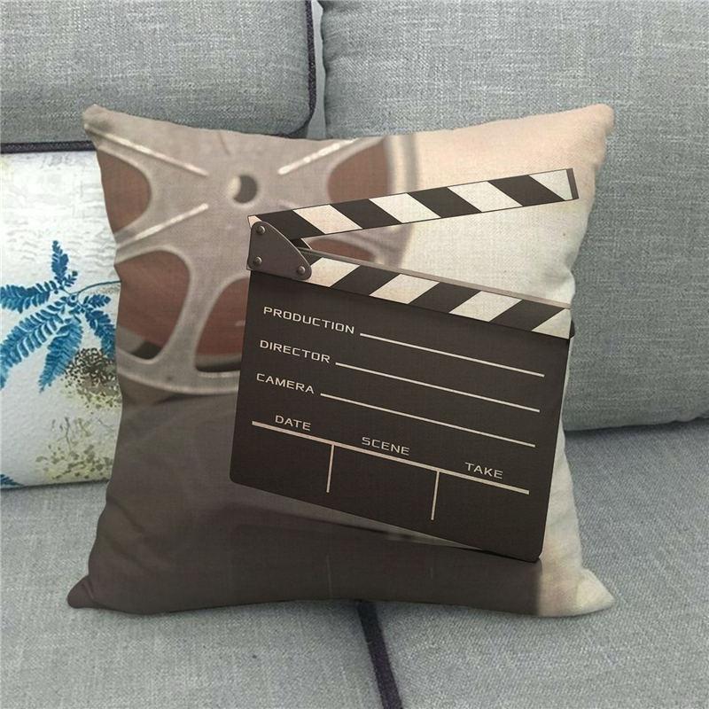 Home Decor Movie Themed Clapperboard Pattern Pillowcase Pattern Cushion Cover Suitable for Sofa Bedroom Car Pillow Cover