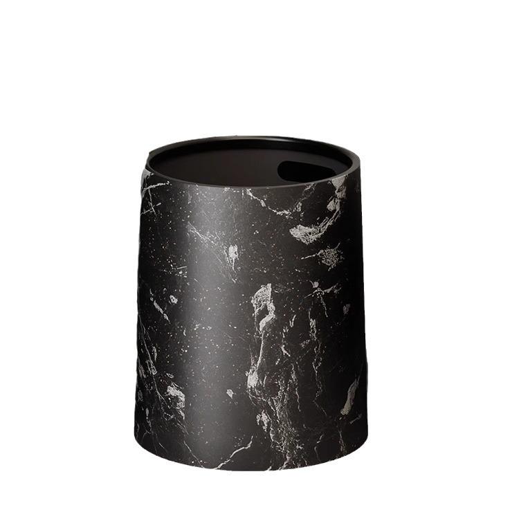High-Capacity Marble Pattern Flip-Top Trash Can for Kitchen, Living Room, or Bathroom - 2024 Edition