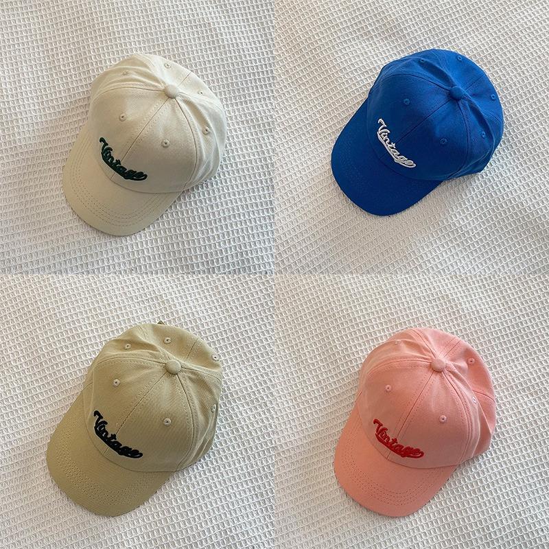 Embroidered Letter Vintage Kids Baseball Cap Toddler Sun Hats For Boy Girl Spring Summer Snapback Baby Hat