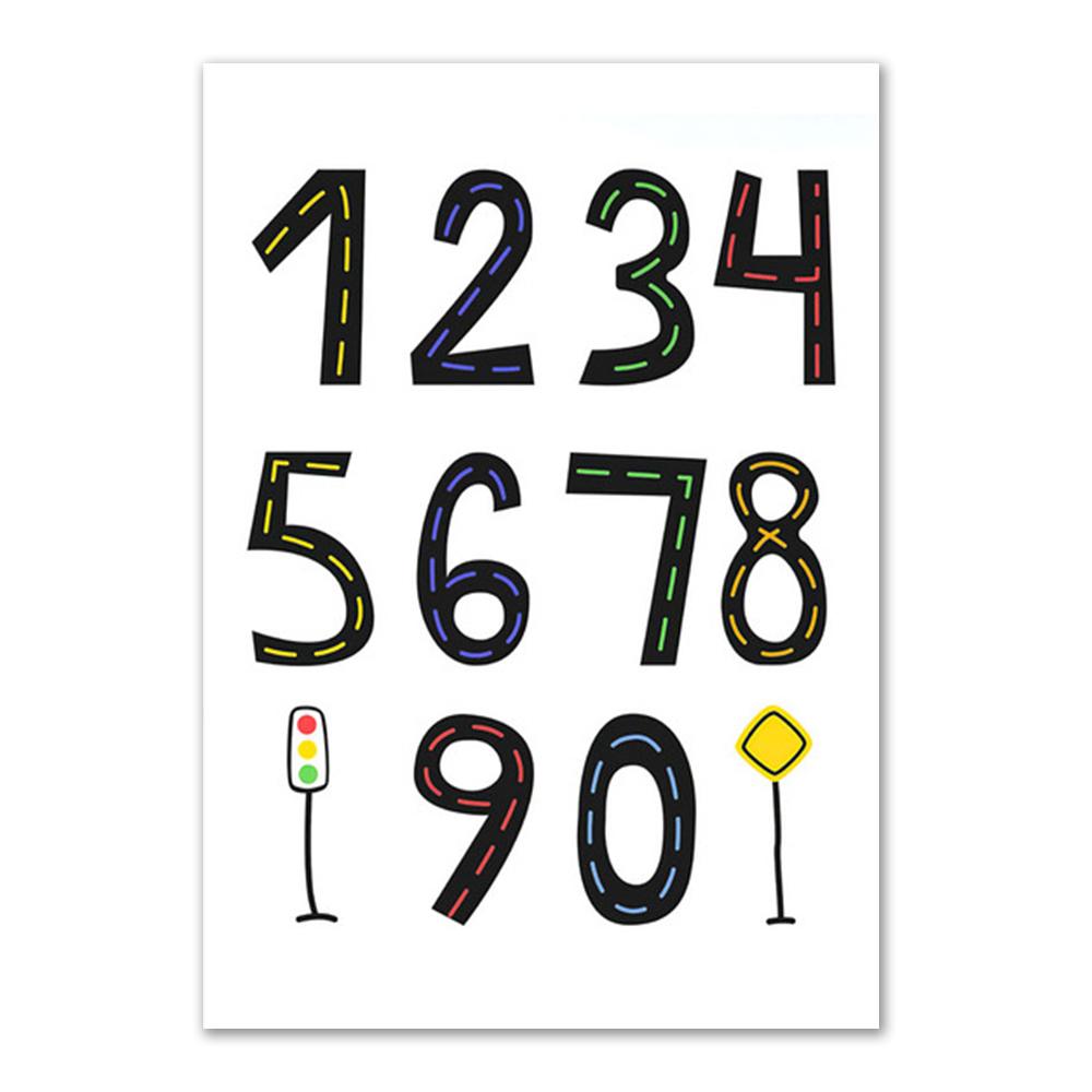 Customized Name Nursery Wall Art Personalized Wall Poster Print Traffic Car Letter Canvas Painting Pictures Kids Baby Room Decor