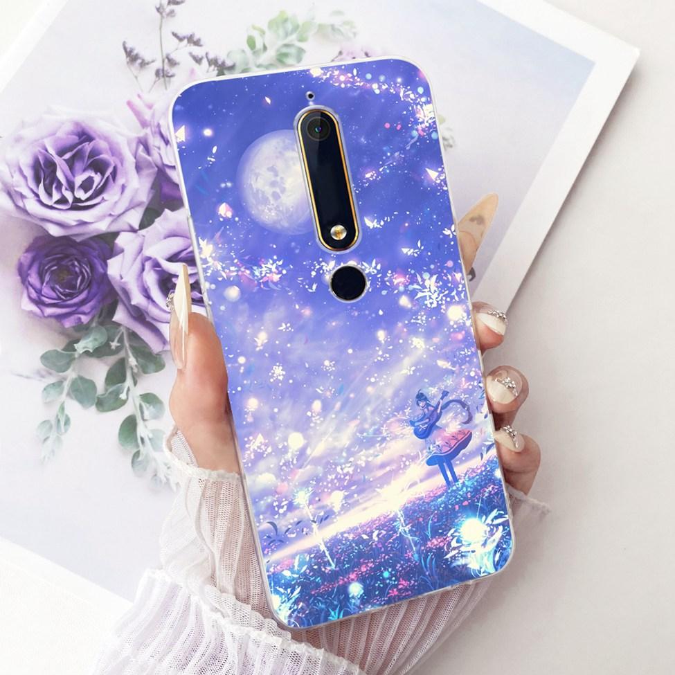 For Nokia 6 2018 Clear Case Cover Aesthetic Luxury Cute Cat Fashion Butterfly Funny Painted Phone Casing