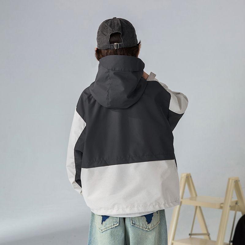 5-14Y Kids Boys Hooded Coat Spring Autumn Children Top Trench Coat for Teen Outerwear Windbreaker Jacket
