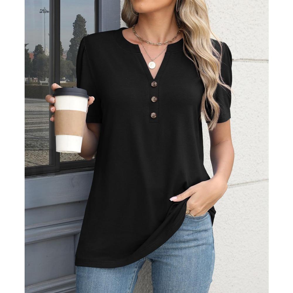 Damski Letni Nowy Wielokolorowy Wszechstronny Top Jednolity Kolor Skręcana Klamra Modny T-shirt z Krótkim Rękawem