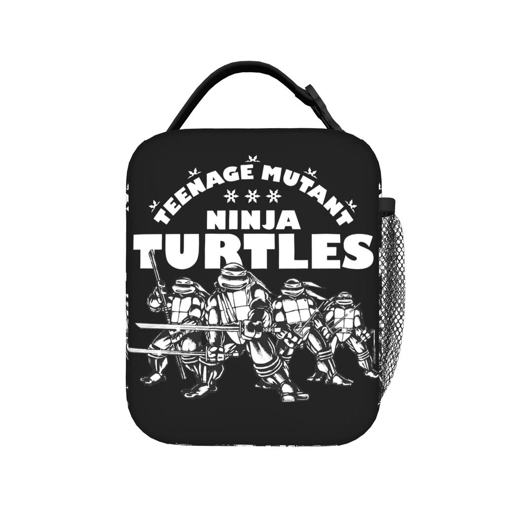 Teenage Turtles Eating Pizza And Skateboarding Insulated Lunch Bag Cooler Bag Meal Container Ninja Turtles Tote Lunch Box