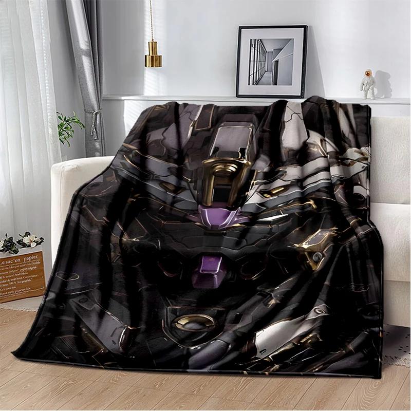 HD Robot GUNDAM Cartoon Soft Flannel Blanket for Bed Bedroom Sofa Picnic,Throw Blanket for Cover Office Christmas Gift Kids