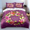 Floral Scripture Art for Inspiration Kid's and Adults' Bedroom Decor, Exquisite Three-piece Bedding Set Gift
