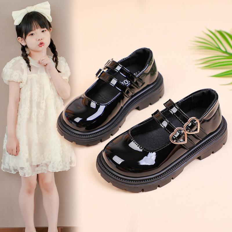 Children's shoes, girls' small leather shoes for spring and autumn2026New black soft-soled shoes for middle and older children and elementary school