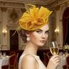 Trendy Raffia Bucket Hat With Feather Detail Comfort Fit And Adjustable Strap For Casual Or Formal Wear