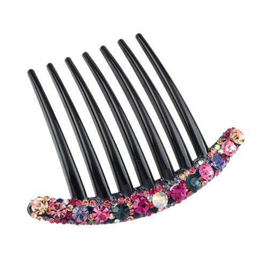 Temperament Acrylic Seven-tooth Comb Hair Accessories Korean Style Headwear Rhinestone Hair Comb