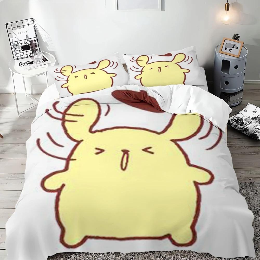 Duvet Cover Pompompurin Pillowcase Quilt Cover Needlework Bedding, Single Bed Double Bed Extra King Size Full Size Bedding Set