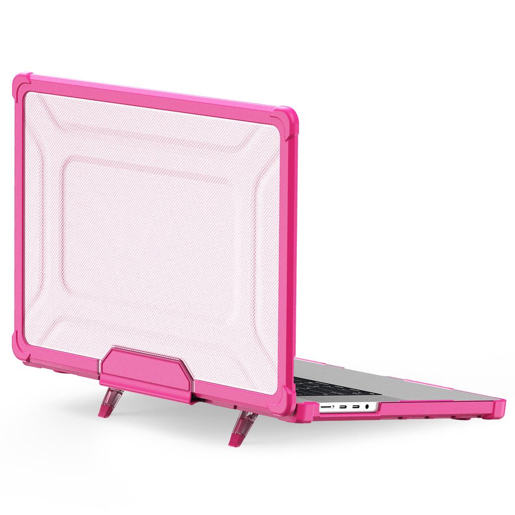 For MacBook Pro 16 inch (2024) (2023) (2021) (A2485 M1 Pro/M1 Max/A2780) Anti-Slip Laptop Case Heat Dissipation PC+TPU Kickstand Cover