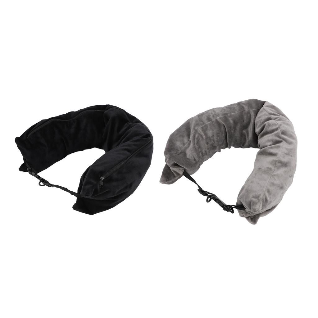 2PCS Fillable Travel Pillows with Rope U Shaped Neck Support Rest Portable Clothing Luggage Storage Pillow for Airplane