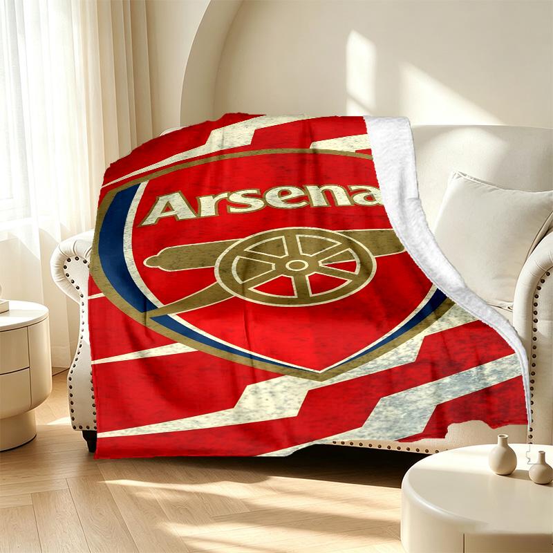 Arsenal F.C Pattern Blanket for Home Decoration, Bed, Sofa, Car Travel, Camping, Suitable for All Seasons, Birthday Christmas Gift