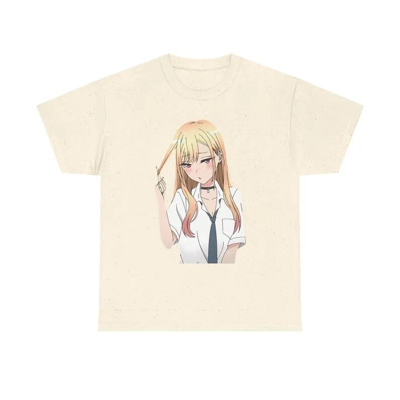 My Dress-Up Darling Marin Kitagawa School Uniform T-Shirt, Unisex Anime Fan Streetwear Tee, 100% Cotton Casual Short Sleeve Top