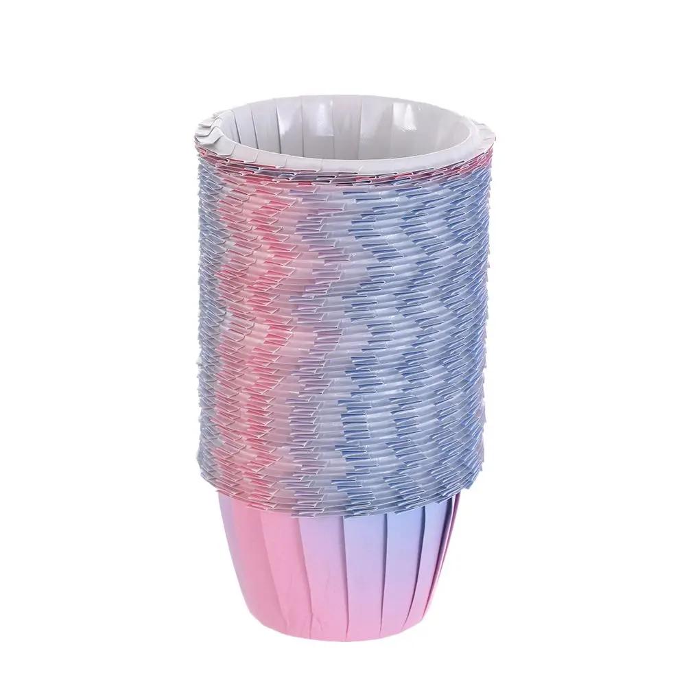 50 Stück Fettbeständige Kuchenpapierbecher Tablettbecher Cupcake-Förmchen Papier-Tulpen-Backförmchen Kuchen-Muffin-Becher Backzubehör Gebäckwerkzeuge