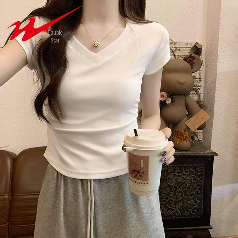 Women's Slim Fit V-Neck Short Sleeve T-Shirt