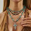 IngeSight.Z 4 Stück Imitation Perle Fischschwanz Anhänger Halskette Set Damen Trendig Exquisit Mehrschichtig Schlüsselbein Kette Damen Schmuck