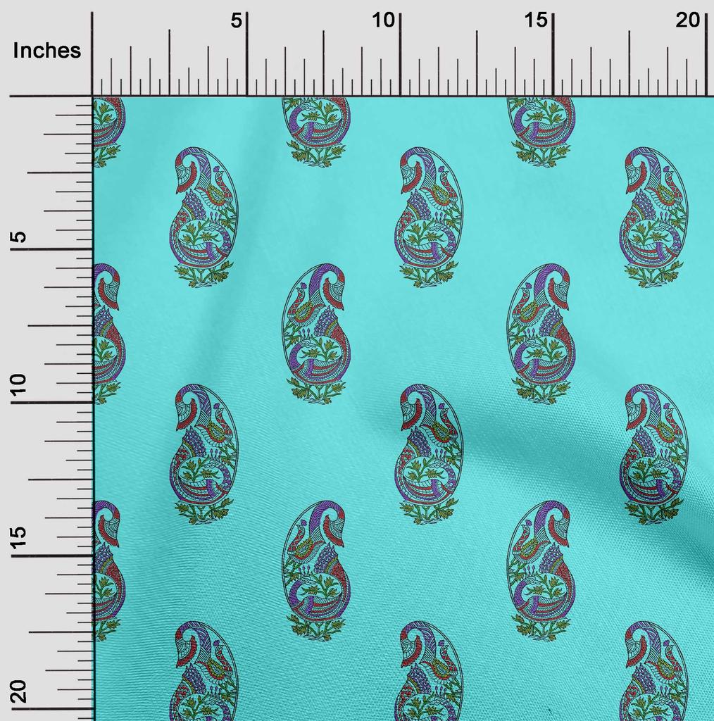 oneOone Baumwoll-Flex Stoff Blush Pink Pfauenblock Nähen Bastelprojekte Stoffdrucke Meterware 40 Zoll