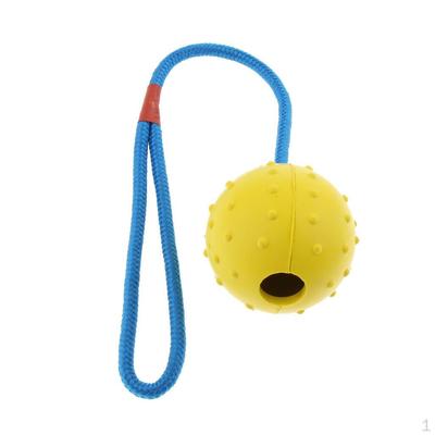Pet Chewing Rope Rubber Ball , Yellow