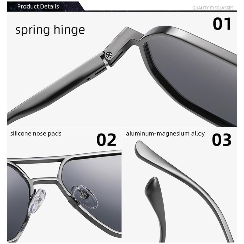 Photochromic Sunglasses For Men Uv400 Aluminum Magnesium Mirror Sun Glasses Vintage Driving Sunglass