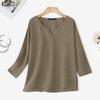 ZANZEA Camicetta casual da donna a maniche lunghe con scollo a V tinta unita