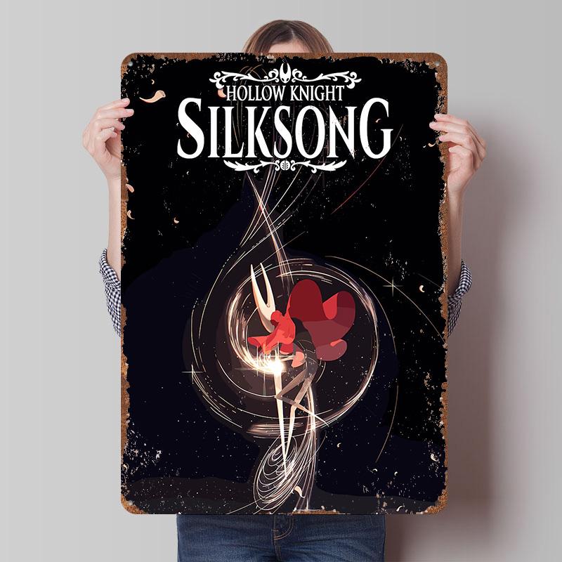 

Hollow Knight Silksong Game Art Tinplate Poster Customized Wall Art Vintage Retro Metal Signs for Decoration Garage Decorations 7.9x11.8In(20x30cm)