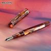 Pluma Estilográfica MAJOHN M800 Alemana BOCK Punta Bicolor Chapada en Oro para Práctica de Escritura Caligrafía Material Escolar Papelería
