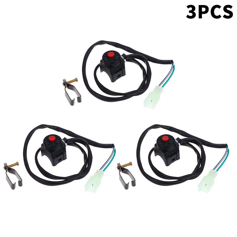 Motorcycle Kill Switch Red Push Button Horn Starter Control Switch Dirt Bike Atv Utv Dual Sport For 22Mm Handlebar Mounted Bars