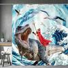 Funny Shower Curtains Bathroom Curtain With Hooks Decor Waterproof Cute Cat Dinosaur Bath Polyester Fabric