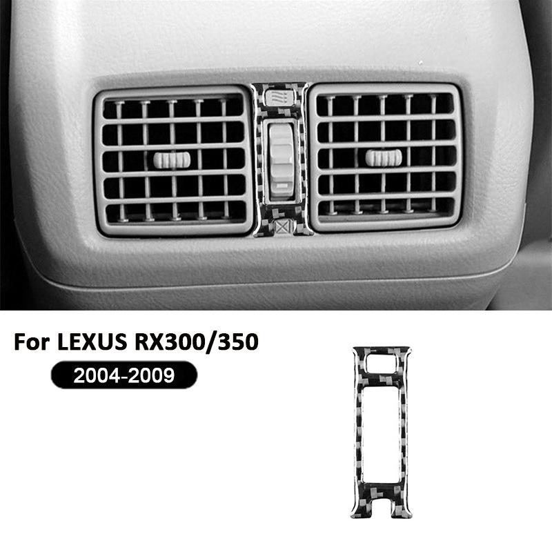 

Carbon Fiber Car Rear Air Outlet Center Adjustment Switch Frame Decoration Sticker For LEXUS RX300 RX350 2004-2009 Auto Part чорний