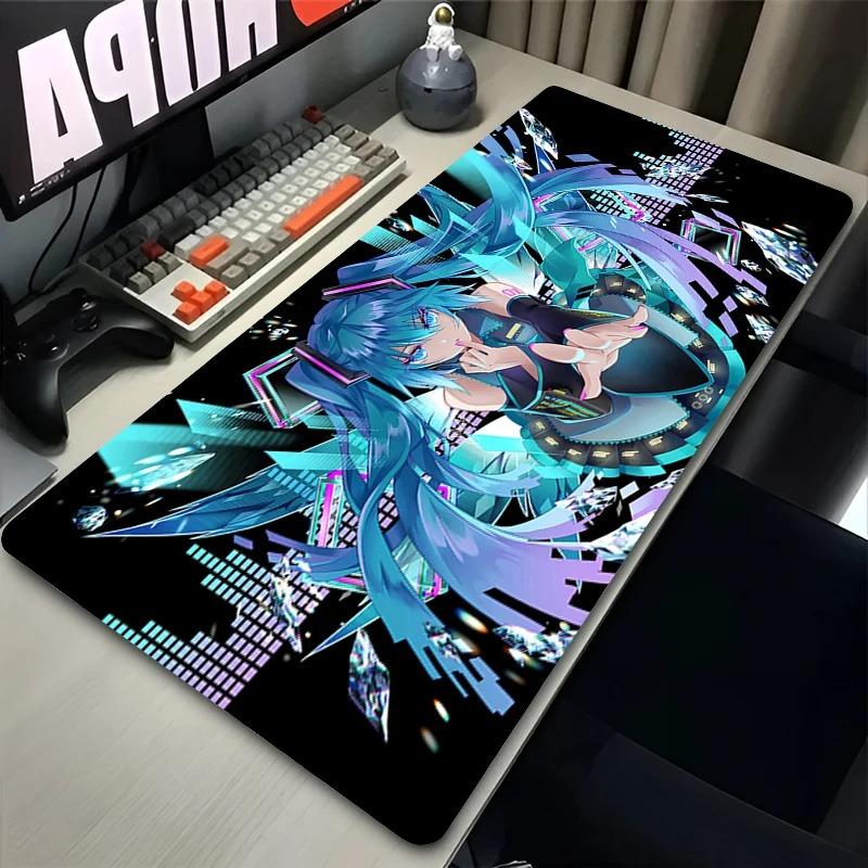 Hatsune Miku Cyberpunk Anime Gaming Mouse Pad NonSlip Rubber Base Desk MatMouse Pad Kawaii Neon Gaming Mousepad PC Gamer